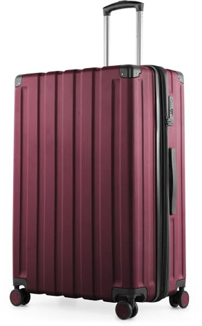 Hauptstadtkoffer Q-Damm - Großer Hartschalenkoffer, TSA, 4 Rollen, Check-In Gepäck mit 6 cm Volumenerweiterung, 78cm, 133 Liter, Burgund