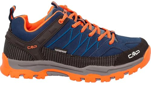 CMP - Kids Rigel Low Trekking Shoes WP, Zapatos para Caminar, B. Blue-Arancio,