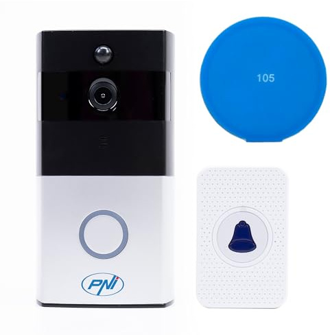 Smart videointercom PNI SafeHome PT710B, WiFi, HD, P2P, dedikerad Tuya Smart-applikation, med klibbig Pad Blue ingår
