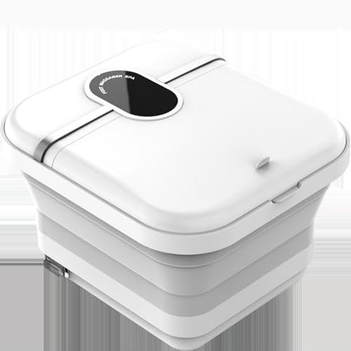 Walkervo Pediluvio Massaggiatore Piedi Pieghevole, Massaggio Ai Piedi con Telecomando E Riscaldamento, Bolle, 6Palline per Agopressione, Temperatura Regolabile