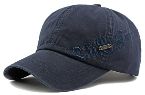 YAMEE Herren Baseballkappe, Baumwoll Weich, Schirmmütze mit Bestickung, Verstellbar, Sonnenschutz, Unisex, Dunkelblau