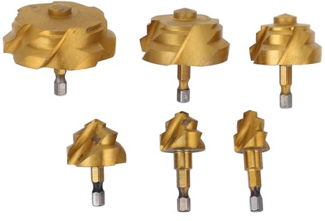 Lot de 6 Forets étagés de Levage PPR, Forets D'alésoir, Jeu de Forets de Réparation D'expansion pour Tube de Tuyau d'eau en Plastique PPR, Tige Hexagonale 1/4 Pouce