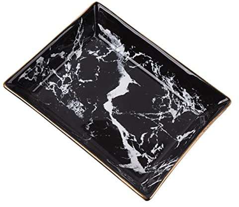 RURUR Ring Holder Necklace,Jewellery Organiser Stand,Marble Storage Tray Display Plate Stand Holders for Decor Vendors Trays Jewelry Tray Rectangle Jewelry