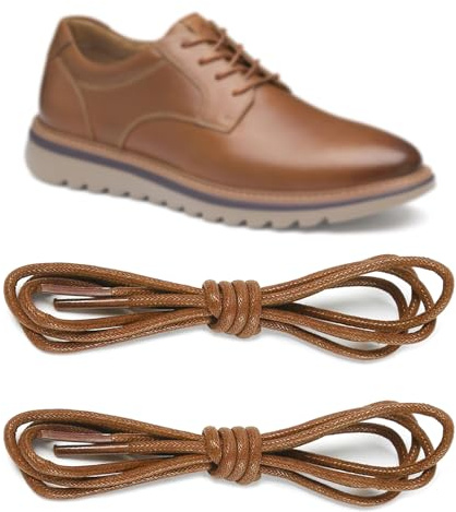 UamGlsob 2 mm klänningsskosnören för Johnston och Murphy Oxford-skor, 5/64 tum tunna vaxade skosnören för män ersättningssträngar, Brun, 36/90cm