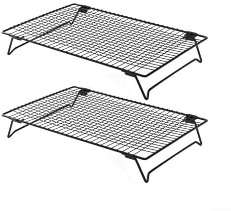 Set di griglie di raffreddamento doppie, in acciaio inox, essenziali per panettiere, 34 x 24 3 x 5 4 cm, progettato per il massimo flusso d'aria