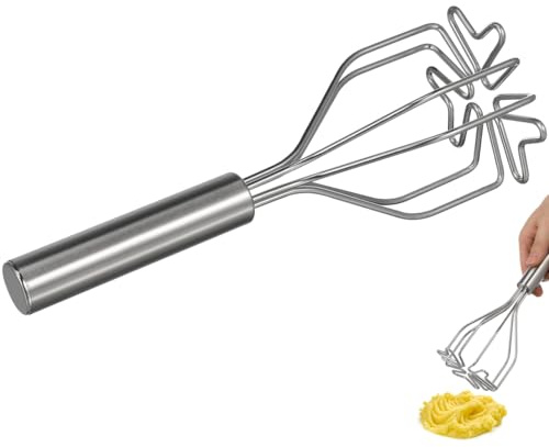 TOYANDONA Presse-purée en acier inoxydable avec poignée antidérapante - Ustensile de cuisine manuel pour purée de pommes de terre et légumes - Inoxydable - Ergonomique - Pour la maison et la