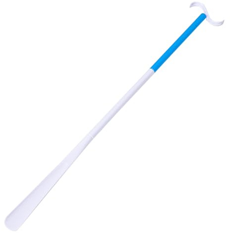 INOOMP Bastón de Ayuda para Vestirse Ajustable de Abs, Calzador Portátil Multifuncional en Tonos Azules, Soporte Ergonómico para Personas Mayores, Discapacitadas y Embarazadas, Adecuado
