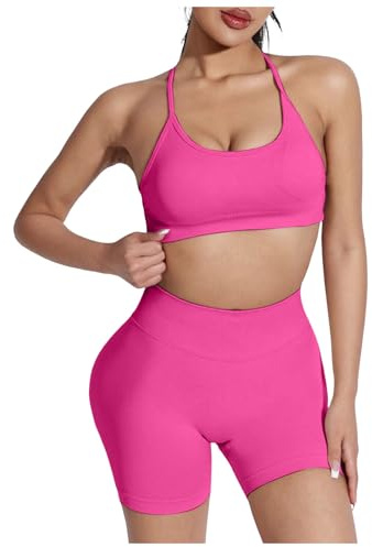 Generico Set Allenamento Donna Elegante Coordinato Senza Cuciture con Vestibilità Ergonomica e Taglio Moderno Adatto per Palestra Yoga Ginnastica Estiva Allenamenti e Uso Casual Giornaliero