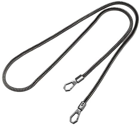 YUSUZH 2 st axelrem för 7 mm kedjeväska ersättning för ett for, litet handtag för damväskor (svart, 100 cm)