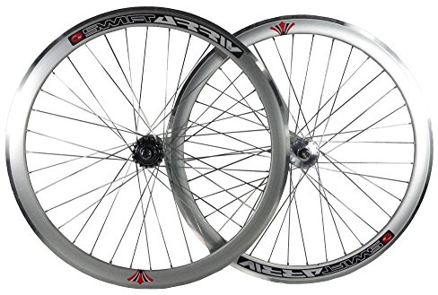 Woo Hoo Bikes Deep V 43 mm Fixie, Festgetriebe, Singlespeed-Fahrradreifen mit Flip-Flop-Naben, silberfarben