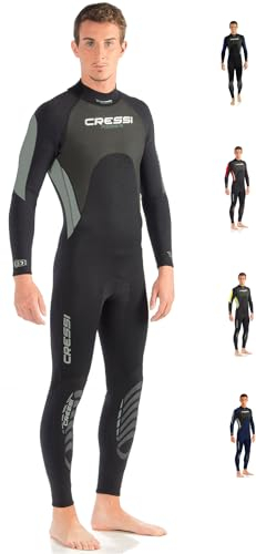 Cressi Morea Herren - Neoprenanzug 3mm für alle Wassersportarten, Schwarz/Silber/Silber, XXL/6