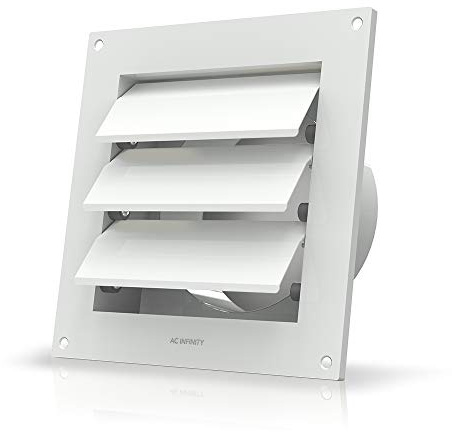AC Infinity Wall Mount Duct Shutter, 6” Outdoor Louver Gable Vent Hood for Home Attic Grow Tent HVAC Systems