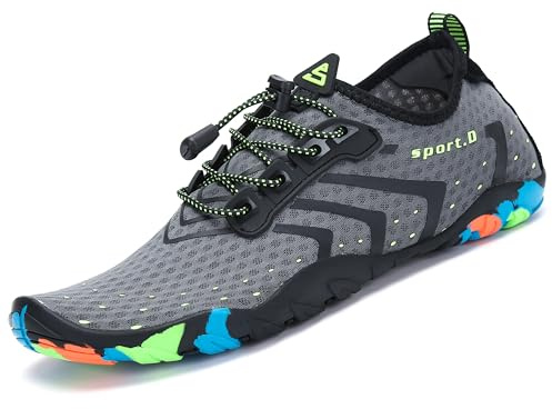 SAGUARO Chaussure d'eau Homme Femme Chaussures Aquatiques Respirant Séchage Rapide Chaussures de Plage, Gris 39