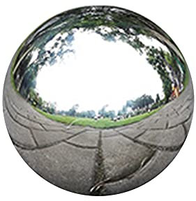 LYEAA Edelstahl Gartenkugel, 120–150 mm, reflektierende Gartenkugel, hochglanzpoliert, Hohle, schwimmende Teichkugeln, Nahtlose Gazing Globe for Haus und Garten, Ornamente Dekorationen