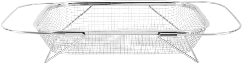 Cestello Colino Sopra il Lavello, Colino da Cucina in Acciaio Inox da 18 Pollici con Manici Estensibili, Colini per Frutta, Colini, Cestello Scolapiatti per Frutta e Verdura da