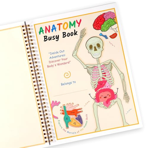 Preschool Anatomy Book, 11.42x8.27inch/29x21cm Montessori Busy Book for Kids Montessori Busy Book Human Anatomy Sensory Busy Book Toddler Anatomy Book for Preschool Learning Activities