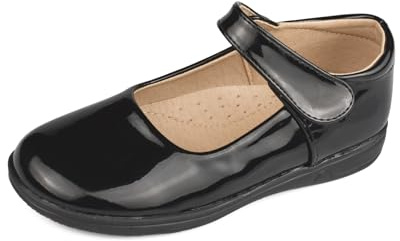 TRIWORIAE-Zapatos Planos Chica Bailarinas Mary Jane Princesa de Niña con Lazo por Escuela, Fiestas Negro 28