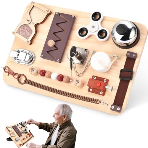potatomato Busy Board per Adulti con demenza e Alzheimer – attività sensoriale per Anziani – Tavola di attivazione per Anziani, Allenamento giocoso per abilità motorie, Memoria e Benessere