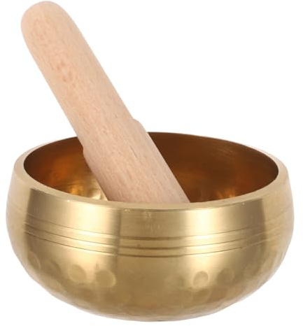 SUPVOX Ciotola Sonora Tibetana Mini Per Meditazione Yoga Realizzata Mano Martellata Con in Legno Di Ciotole Per Consapevolezza e Rilassamento