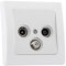 Chilitec Antennendose Delphi TV Sat Kabel Fernsehen Radio Digital Full-HD UHD 4K tauglich End Dose mit 1-Fach Rahmen Weiß