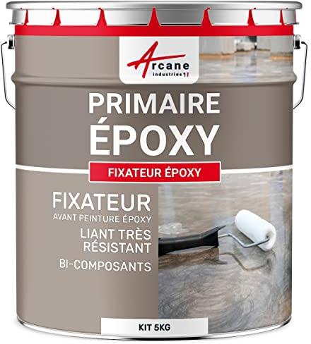 Résine epoxy transparente primaire sous couche accrochage béton métal fixateur FIXATEUR EPOXY - 5 kg - ARCANE INDUSTRIES
