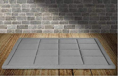 EVERGREENWEB Klappmatratze 90 x 190 cm, Hoch 5 cm, Einrollbar, Faltbar aus Ökologischer Kaltschaumstoff Polyurethan, Futon Platzsparend | GRAU