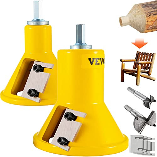 VEVOR Coupe-tenon, 25,4 mm et 50,8 mm de diamètre, avec deux lames droites et vis à boutons, kit Home Master Kit de maître, coupe-bûches en aluminium et acier de qualité supérieure, outil de débutant