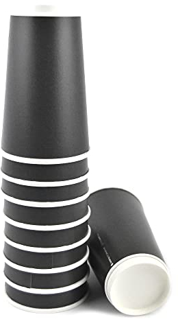 PZ 60 BICCHIERE DOUBLE WALL MAXI NERI IN CARTA DA 16 OZ (470 ML) BICCHIERE DOPPIO STRATO PER MANTERE IL CALORE IDEALE PER CAFFE AMERICANO, CAPPUCCINO E CIOCCOLATA