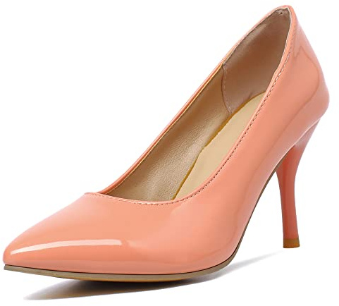 CUTEHEELS Zapatos de tacón sexy para mujer con tacones de aguja y tapa de sacapuntas, Rosa., 37 EU