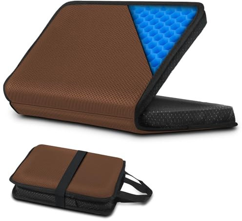 Jerylota Gel Seat Cushion Portable Massage Travel Cushions, 16.5 x 12 Thick Foldable Seat Cushion for Car Office Chair Wheelchair Hip, Coccyx, Sciatica, Pressure Sores