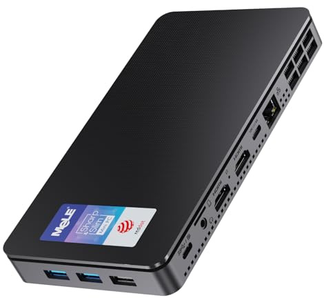 MeLE Mini PC Overclock4C N100 mit 32GB RAM und 512GB Speicher, Reddot Gewinner, Mini Desktop Computer, Dual HDMI und 1x USB-C, ideal für Büro, Bildung und Zuhause