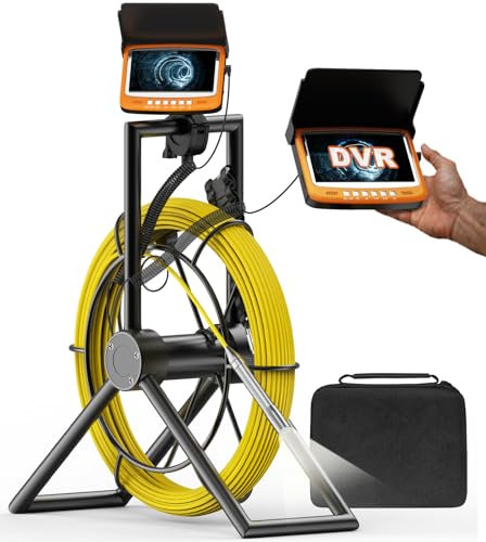 Anysun Endoskopkamera mit Licht, Kanalkamera mit DVR, 4,3-Zoll Rohrkamera Wasserdichtes IP68, 30M Inspektionskamera mit 8 LED-Leuchten für Klempner, Elektriker, Heimwerker (16 GB TF-Karte)
