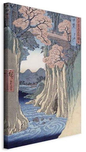 murando - Quadro Acustico Utagawa Hiroshige 80x120 cm 1 Pezzo schiuma acustica Quadri Moderni - Stampa su Tela Protezione dai Rumori Decorazione da Parete Ufficio Ponte Scimmie l-E-12309-b-a