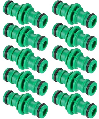 10 conectores dobles, conectores de manguera de jardín, conexiones de conexión de manguera de 1/2, conector doble para manguera de jardín, conector de dos vías, conector de manguera de agua