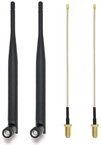 2 antenas wifi, antenas omnidireccionales 868 MHz SMA macho con extensión IPEX 15 cm, antena w-ifi exterior, ganancia de 3 dBi para módulos LoRaWAN, ESP32 Lora, IoT, repetidor WiFi