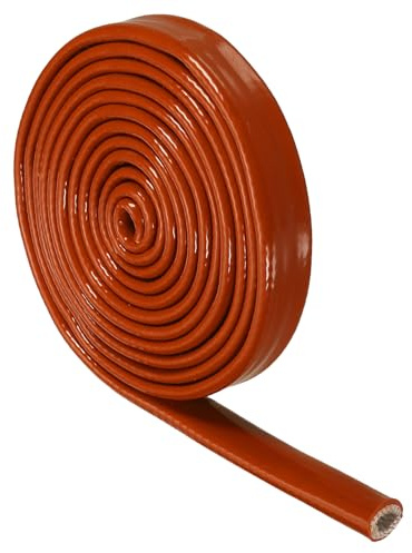 QUARKZMAN Fascia Termica In fibre Di Vetro, 8mm x 2m Fascia Antincendio Rivestita In Silicone Protezione Termica Per Tubi Automobilistici Cablaggi Elettrici