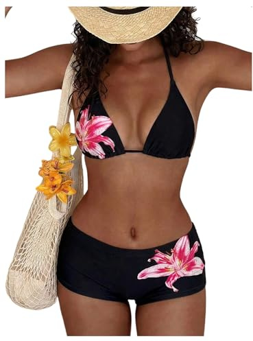 GORGLITTER Women's Floral Triangle Bikini Sets Sexy Cute 2 Piece Swimsuits
