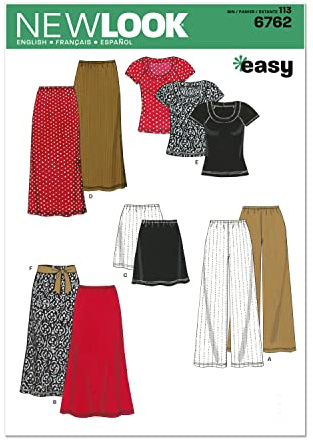 New Look Sewing Pattern 6762: Misses Separates, Size A, paper, Multicoloured, A (XS-S-M-L-XL)