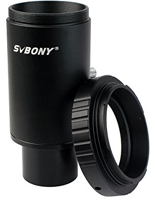 Svbony Teleskop Kamera Adapter 1,25,M42 Projektionsadapter,Aluminium T2 T Mount Adapter Kompatibel mit Canon