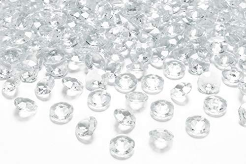 DekoHaus Diamant Konfetti Transparent 12 mm – 100 Stück Acryl Tischdeko, Kristall Streudeko für Hochzeit, Geburtstag, Party, Taufe, Jubiläum