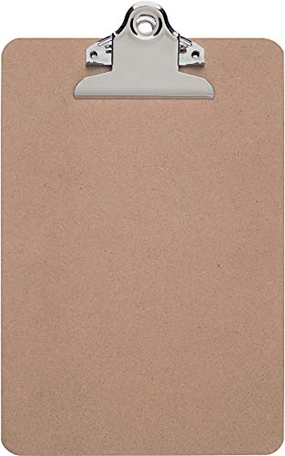 MAUL porte bloc A5 MAULclassic | Porte-bloc en bois avec pince nostalgique | Format DIN A5 vertical | Avec fixation pour accrocher au mur | Pour le bureau, la cuisine et l'atelier | Bois