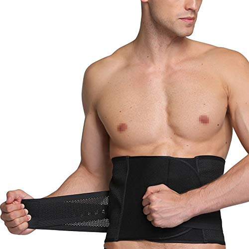 YOUCAI Fitnessgürtel – Damen und Herren – Schwitzgürtel zur Fettverbrennung – Bauchweggürtel – Bauchgürtel zum Abnehmen，Schwarz,M