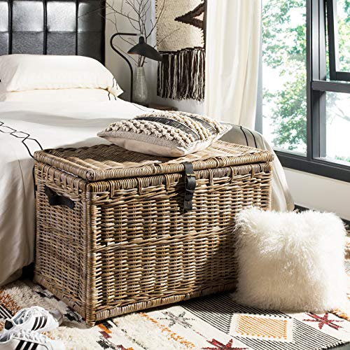 Misc 35 Wicker Storage Trunk Gray Rattan