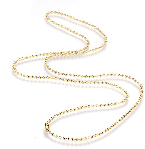 UNICRAFTALE 3 Pièces 75cm Chaîne de Billes Or 2.3mm Chaîne Acier Inoxydable Collier Chaîne de Boule Chaînes à Billes avec Connecteurs pour Hommes Femmes Bijoux