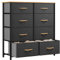 YITAHOME Commode pour Chambre à Coucher, Commode à 8 Tiroirs en Tissu Meuble de Rangement avec Dessus en Bois et Grand Espace de Rangement Chambre à Coucher, Salon, Chambre d'enfant, Gris Foncé