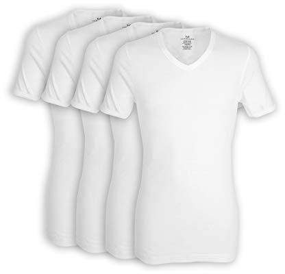 Götzburg 4er Pack Herren Kurzarm Business Unterhemd mit V-Ausschnitt (Weiss) 9