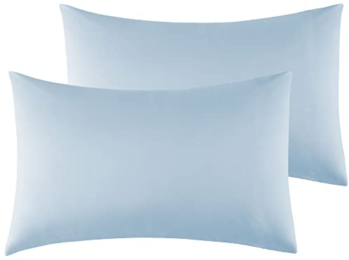Kissenbezug 50 x 80 cm 2er Set - Kopfkissenbezug Mikrofaser Premium Superweicher - Kissenhülle 50 x 80 cm - Hellblau