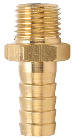 Keenso Auto Kraftstoffleitung Verbinder, 7/16 Zoll M14x1,5 Messing Kraftstoffleitung Schlauchverbinder Gerader Schlauchverbinder Messing-Schlauchanschluss für Luft, Kraftstoff