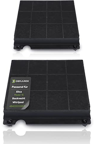 DEKAROX 2 x Kohlefilter Aktivkohlefilter für Elica Model 15 Electrolux AEG 9029793818 Whirlpool Bauknecht 484000008575 für Dunstabzugshaube