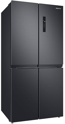 Samsung French-Door-Kühlschrank mit Gefrierfach, 179 cm, 488 l, Twin Cooling+, Power Cool & Power Freeze, Twist Ice Maker, Premium Black Steel, RF48A400EB4/EG